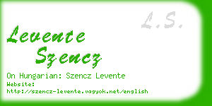 levente szencz business card